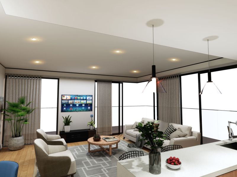 Oracle Residences: Render - Living Room